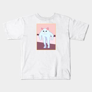 Funny Cat Meme Pixel Art Kids T-Shirt